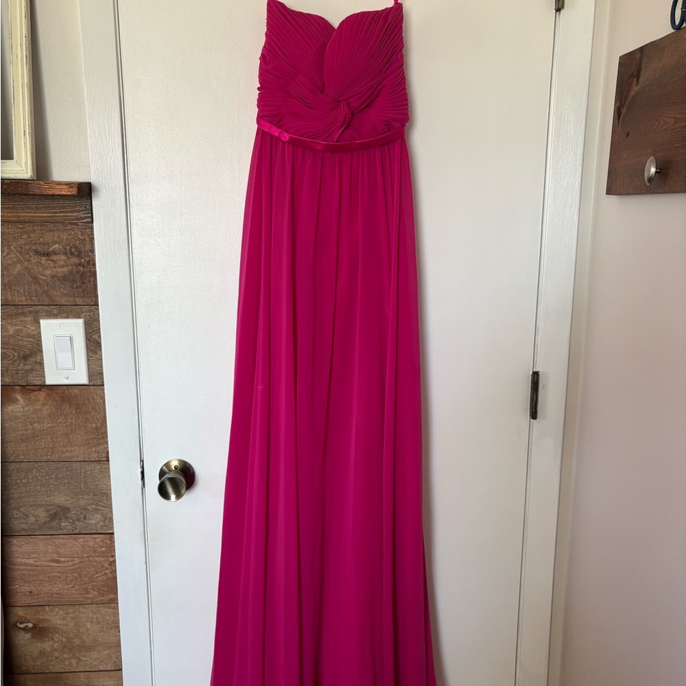 Chic Strapless Fuchsia Maxi Dresscite dress for prom